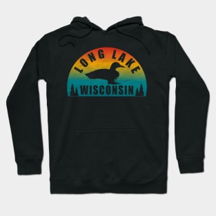 Long Lake Northern Wisconsin Sunset Loon Hoodie